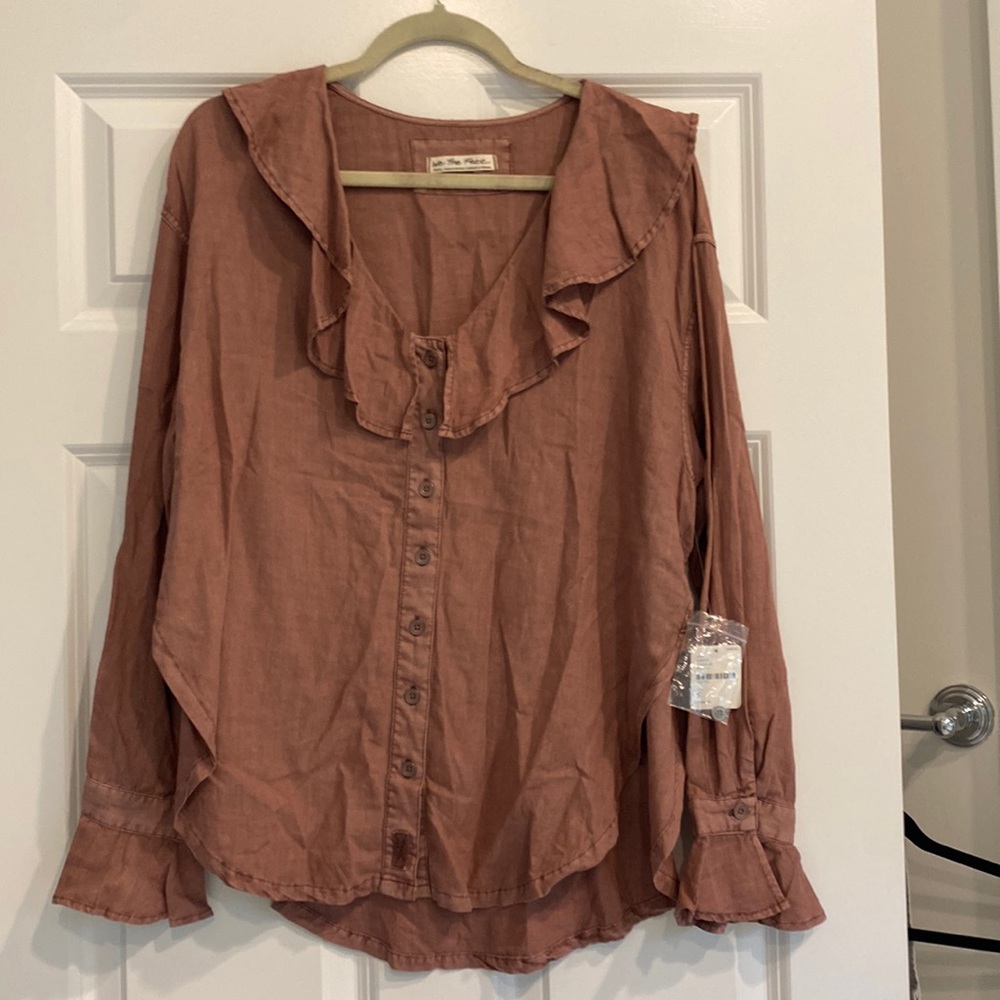 NWT Free People Amber Ruffle Top. Never worn! Size S